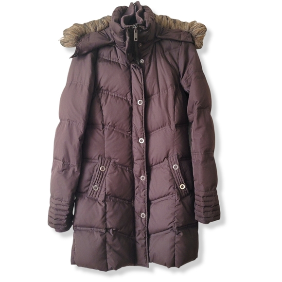 ESPRIT Down Filled Quilted Brown Winter Coat Size 0 - Picture 1 of 7